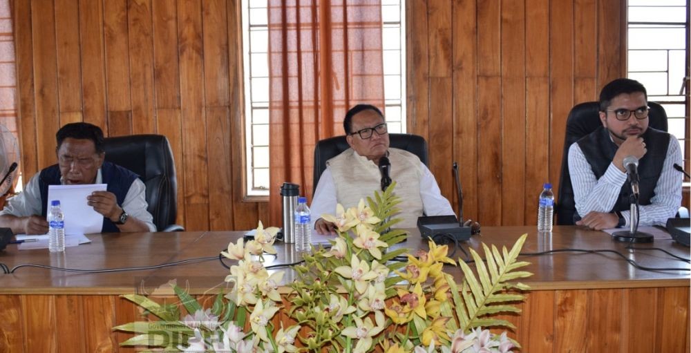 Dy CM and Chairman DPDB Peren, TR Zeliang addressing the DPDB meeting at DC's Conference Hall, Peren on April 10. (DIPR Photo)